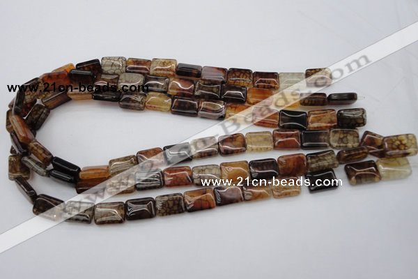 CAG1479 15.5 inches 10*14mm rectangle dragon veins agate beads