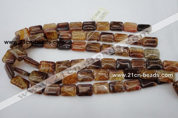 CAG1481 15.5 inches 13*18mm rectangle dragon veins agate beads