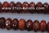 CAG1493 15.5 inches 8*16mm faceted rondelle natural fire agate beads