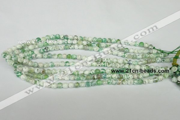 CAG1501 15.5 inches 6mm faceted round fire crackle agate beads