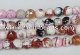 CAG1502 15.5 inches 6mm faceted round fire crackle agate beads