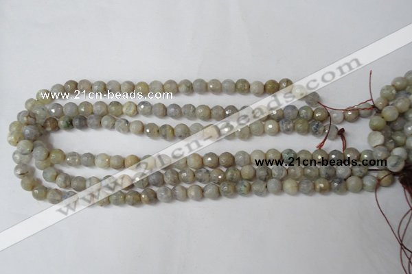 CAG1505 15.5 inches 8mm faceted round fire crackle agate beads