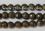 CAG1506 15.5 inches 8mm faceted round fire crackle agate beads