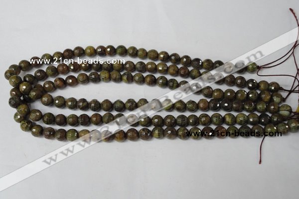 CAG1506 15.5 inches 8mm faceted round fire crackle agate beads