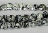 CAG1507 15.5 inches 8mm faceted round fire crackle agate beads