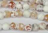 CAG1511 15.5 inches 8mm faceted round fire crackle agate beads