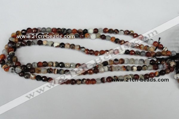 CAG1515 15.5 inches 8mm faceted round fire crackle agate beads