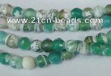 CAG1517 15.5 inches 8mm faceted round fire crackle agate beads