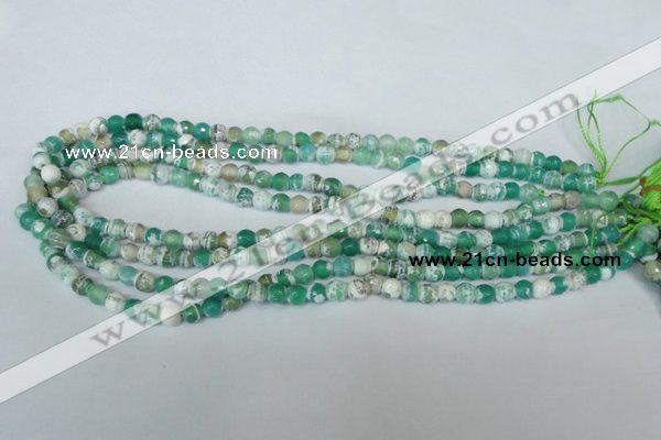 CAG1517 15.5 inches 8mm faceted round fire crackle agate beads