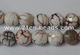 CAG1520 15.5 inches 10mm faceted round fire crackle agate beads