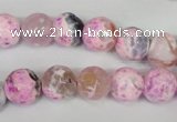 CAG1521 15.5 inches 10mm faceted round fire crackle agate beads
