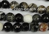 CAG1525 15.5 inches 10mm faceted round fire crackle agate beads