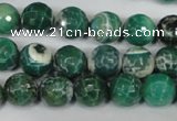 CAG1527 15.5 inches 10mm faceted round fire crackle agate beads