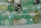 CAG1528 15.5 inches 10mm faceted round fire crackle agate beads