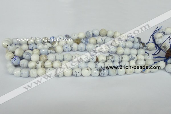 CAG1530 15.5 inches 10mm faceted round fire crackle agate beads