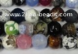 CAG1531 15.5 inches 10mm faceted round fire crackle agate beads