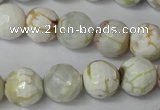 CAG1534 15.5 inches 12mm faceted round fire crackle agate beads