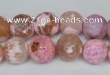 CAG1536 15.5 inches 12mm faceted round fire crackle agate beads