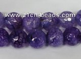 CAG1537 15.5 inches 12mm faceted round fire crackle agate beads