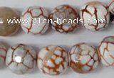 CAG1545 15.5 inches 14mm faceted round fire crackle agate beads