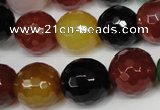 CAG1548 15.5 inches 14mm faceted round fire crackle agate beads