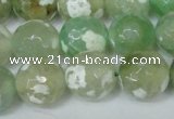 CAG1552 15.5 inches 14mm faceted round fire crackle agate beads