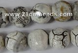 CAG1555 15.5 inches 16mm faceted round fire crackle agate beads