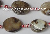 CAG1576 15.5 inches 15*20mm twisted oval fire crackle agate beads