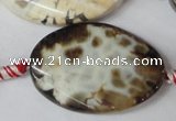 CAG1580 15.5 inches 25*35mm twisted oval fire crackle agate beads