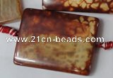 CAG1587 15.5 inches 30*40mm rectangle fire crackle agate beads