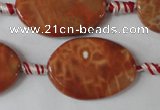 CAG1590 15.5 inches 20*30mm twisted oval fire crackle agate beads