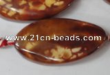 CAG1591 15.5 inches 22*38mm twisted oval fire crackle agate beads