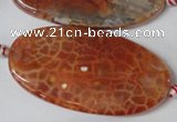 CAG1592 15.5 inches 25*50mm twisted oval fire crackle agate beads