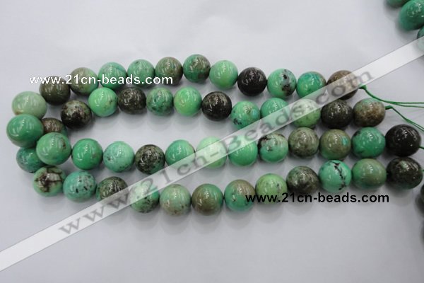 CAG1600 15.5 inches 16mm round green grass agate gemstone beads