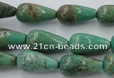 CAG1601 15.5 inches 10*20mm teardrop green grass agate gemstone beads