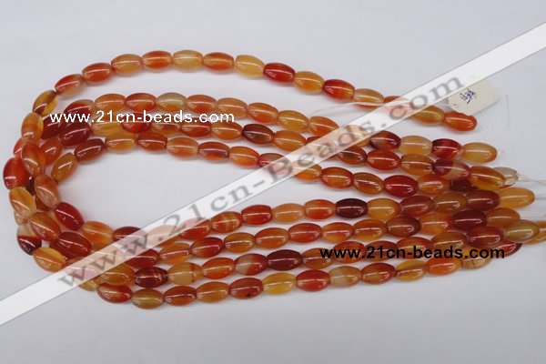 CAG1646 15.5 inches 8*12mm rice red agate gemstone beads