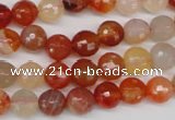 CAG1656 15.5 inches 8mm faceted round red agate gemstone beads