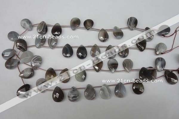 CAG1773 13*18mm faceted flat teardrop Chinese botswana agate beads