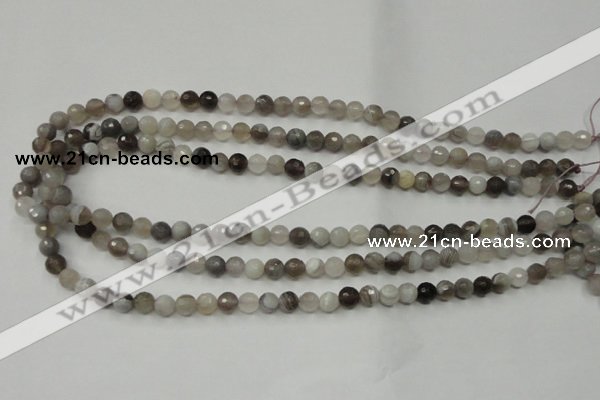 CAG1801 15.5 inches 6mm faceted round grey botswana agate beads