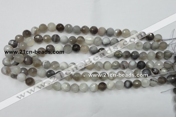 CAG1802 15.5 inches 8mm faceted round grey botswana agate beads