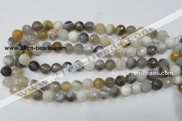 CAG1814 15.5 inches 12mm faceted round Chinese botswana agate beads