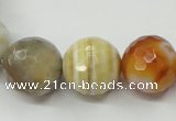 CAG1816 15.5 inches 16mm faceted round Chinese botswana agate beads