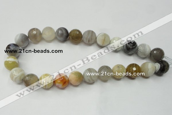 CAG1816 15.5 inches 16mm faceted round Chinese botswana agate beads