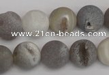 CAG1840 15.5 inches 14mm round matte druzy agate beads whholesale