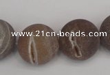 CAG1847 15.5 inches 20mm round matte druzy agate beads whholesale