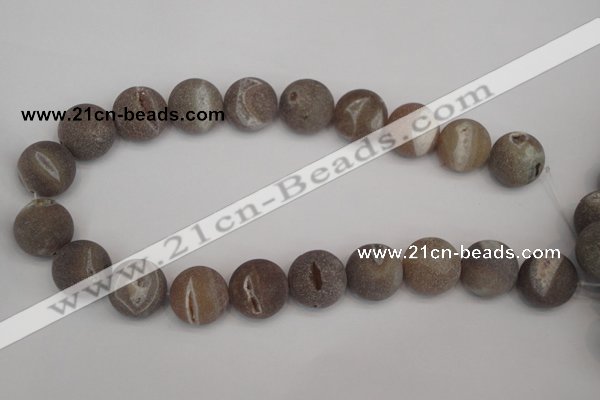 CAG1847 15.5 inches 20mm round matte druzy agate beads whholesale