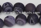 CAG1853 15.5 inches 16mm round matte druzy agate beads whholesale