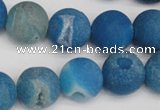 CAG1857 15.5 inches 16mm round matte druzy agate beads whholesale