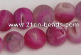 CAG1861 15.5 inches 14mm round matte druzy agate beads whholesale