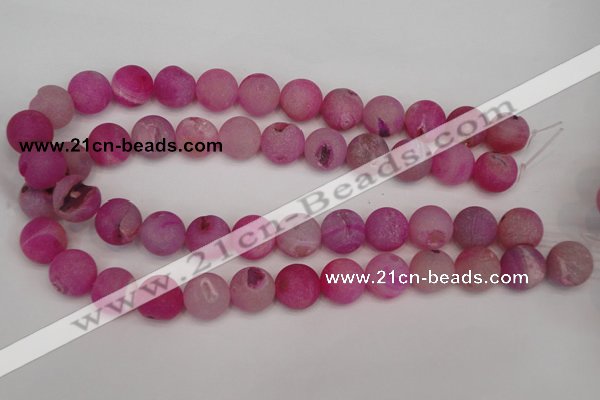 CAG1866 15.5 inches 16mm round matte druzy agate beads whholesale